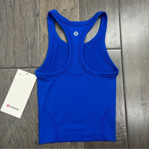Lululemon NWT Swiftly Tech Cropped Racerback Tank Top 2.0 Galactic Cobalt - Picture 2 of 7
